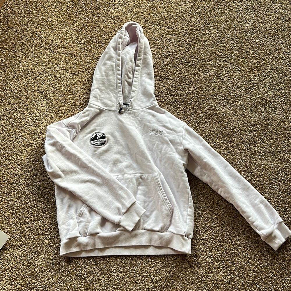 White Unisex Hoodie.